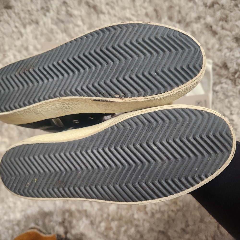 Golden Goose Black and White High-Top Francy Sneakers - Picture 5 of 11